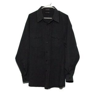 Beverly Hills Polo Club Men's 2X Black Stripe Dress Shirt